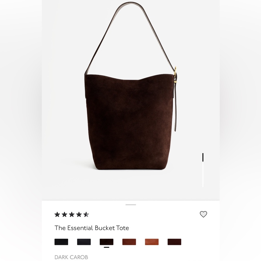 Madewell | The Essential Bucket Tote in dark brown suede